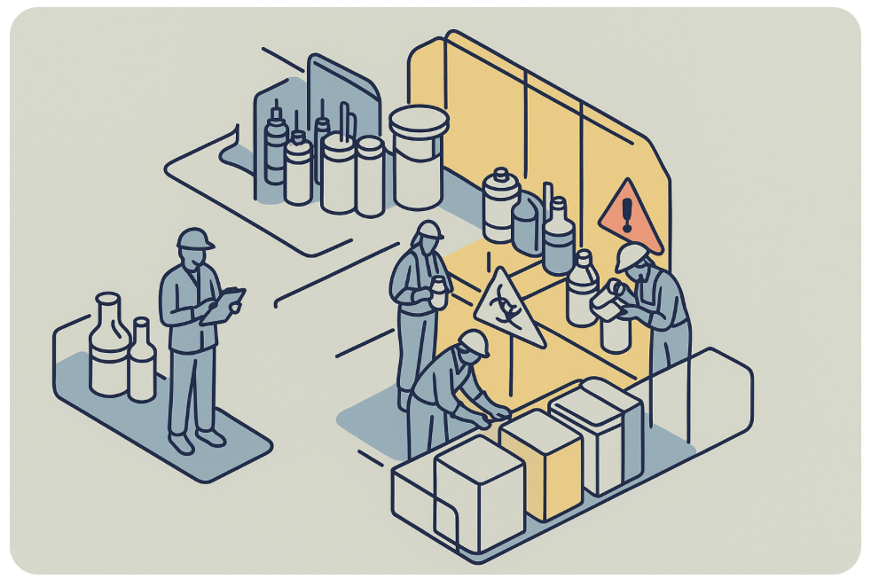 workers in a lab conducting work